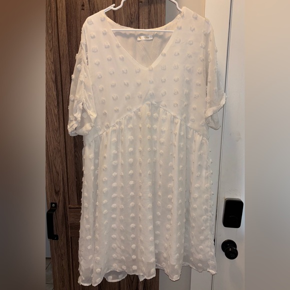 White Swiss Dot Dress - Picture 2 of 4